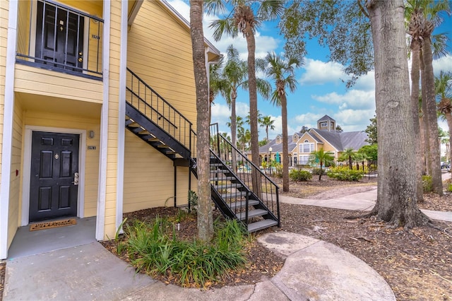 property entrance with a residential view