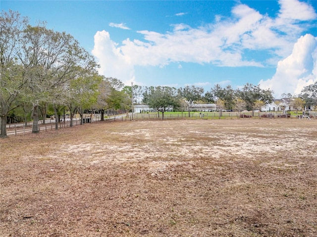 view of yard with a rural view