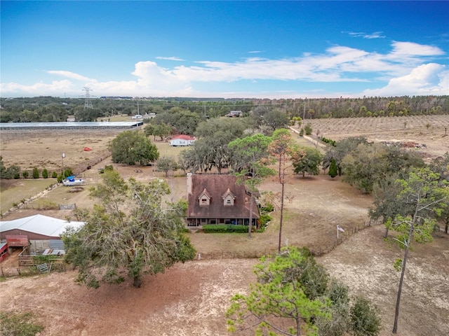 aerial view featuring a rural view