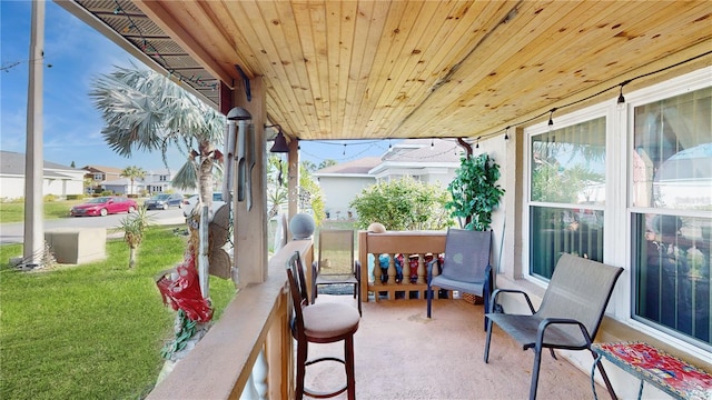 view of patio featuring a porch