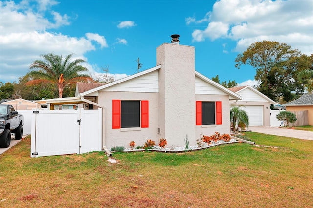 view of home's exterior with a lawn