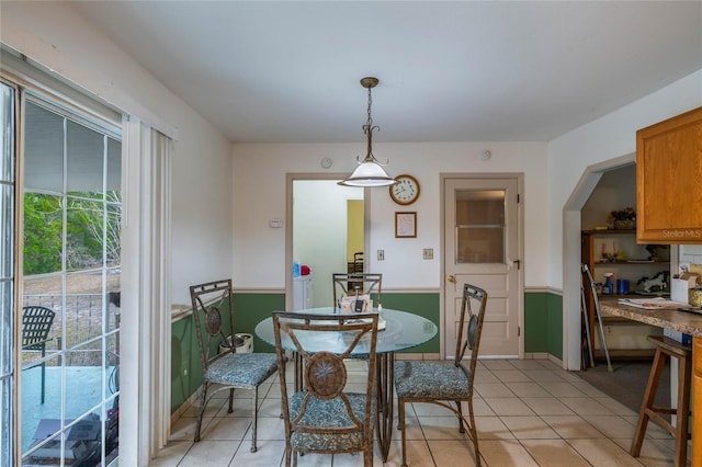 view of tiled dining area