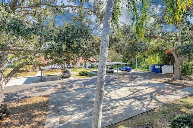 view of patio featuring a carport