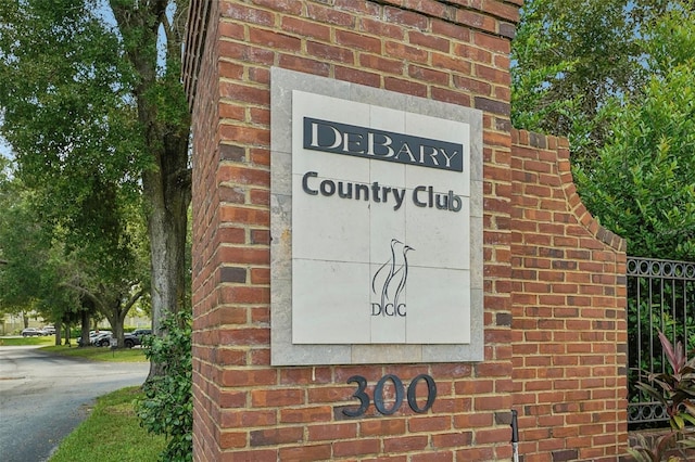 view of community sign