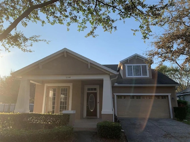 view of front of home with a garage