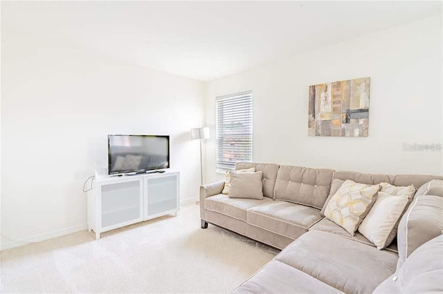 living room with carpet flooring