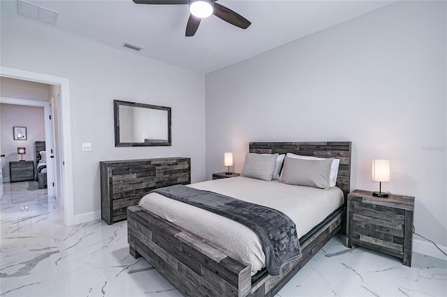 bedroom with ceiling fan