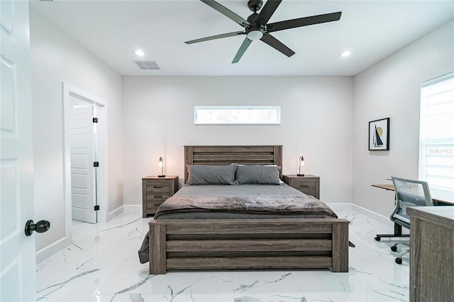 bedroom with ceiling fan