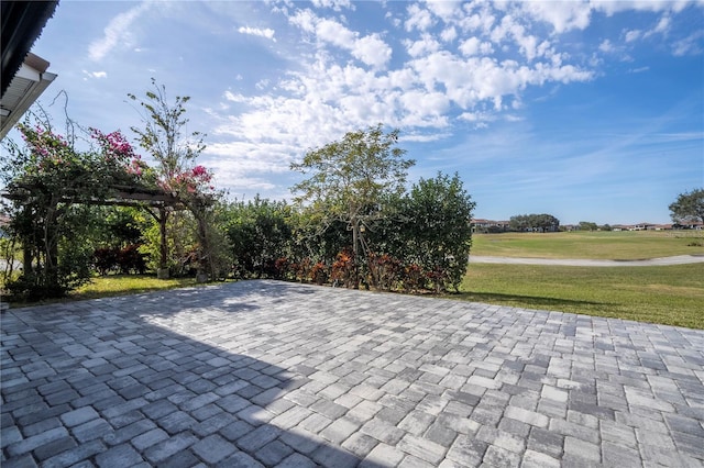 view of patio / terrace featuring a pergola