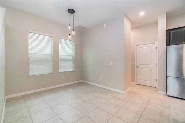 interior space featuring light tile patterned flooring