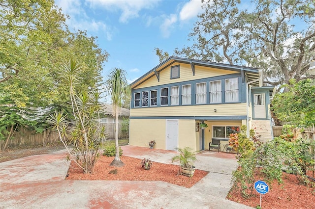 view of front of property with a patio