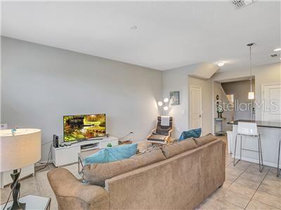 view of tiled living room