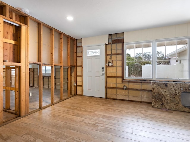 entrance foyer with light wood-type flooring