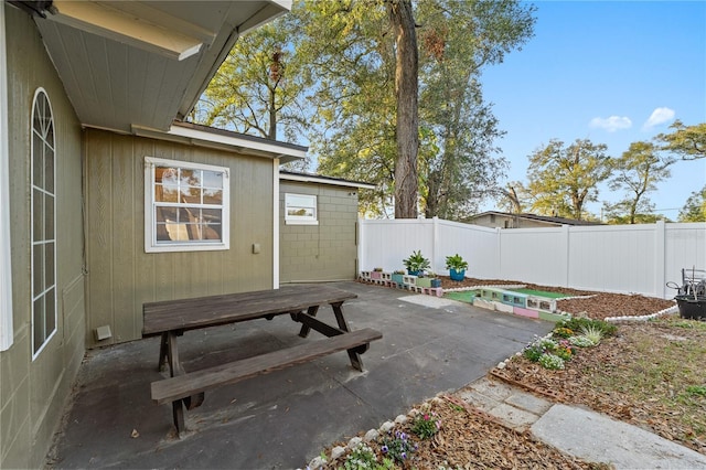 view of patio / terrace featuring a fenced backyard