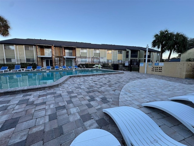 view of pool featuring a patio area