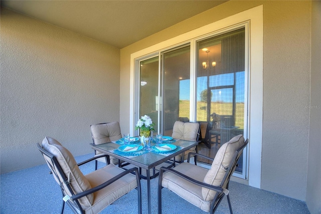 view of patio with outdoor dining area