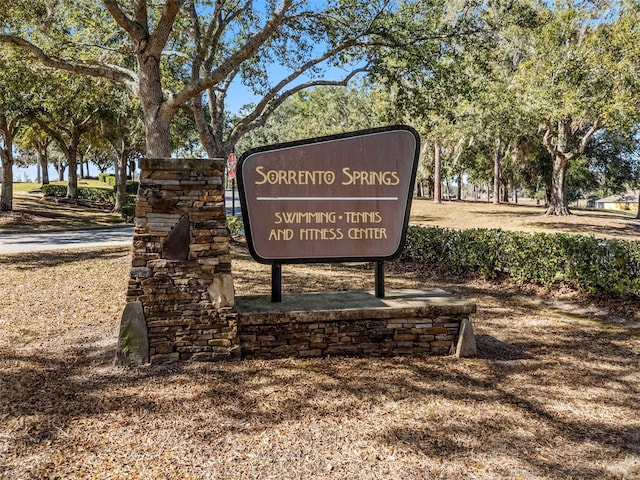 view of community sign