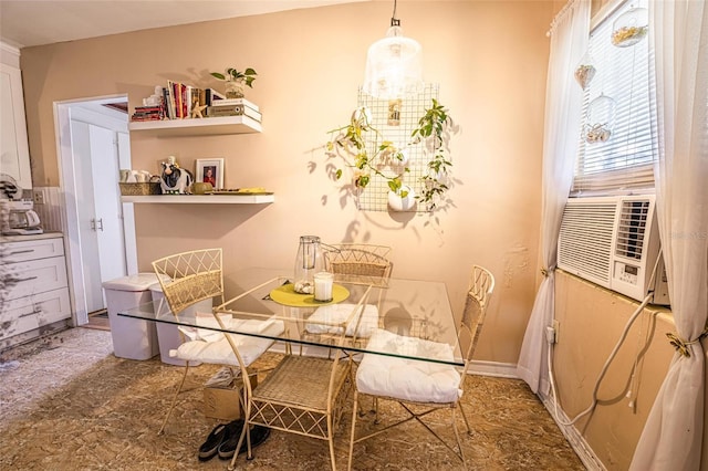 dining room with cooling unit