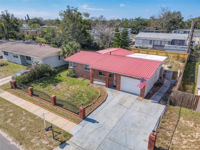 bird's eye view featuring a residential view