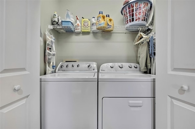 laundry area with washer and dryer