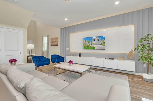 living room featuring light hardwood / wood-style flooring