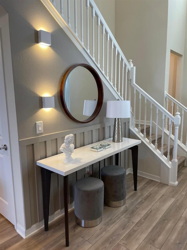 interior space with hardwood / wood-style floors