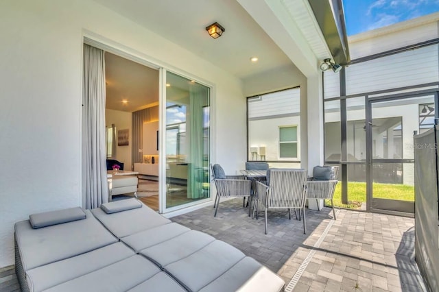 view of sunroom