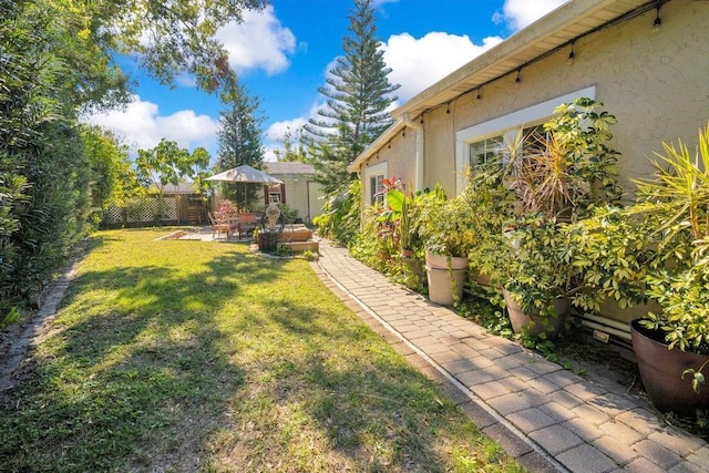 view of yard with a patio area