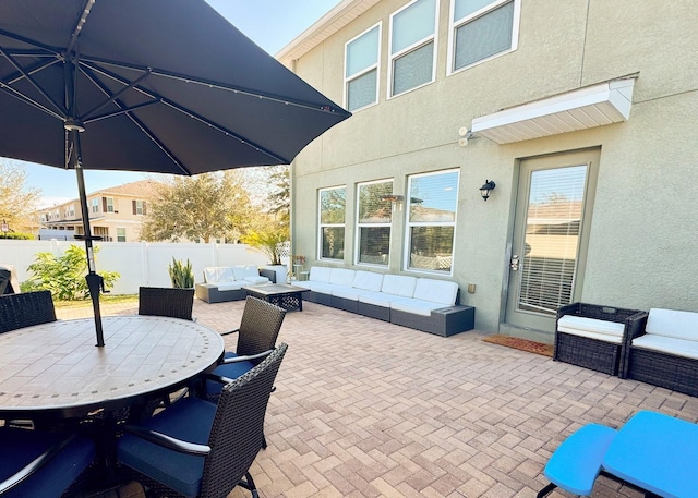 view of patio featuring an outdoor living space