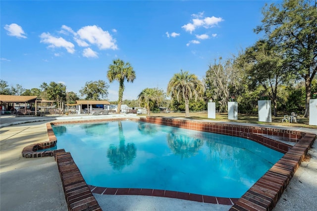 view of pool featuring a patio area