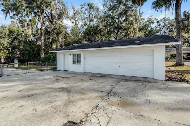 view of garage