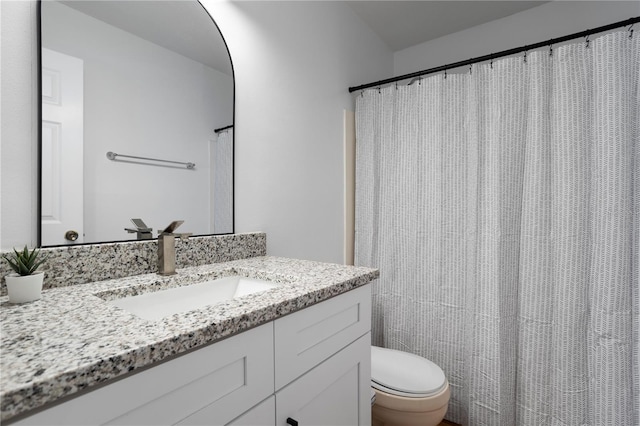 full bathroom with toilet and vanity