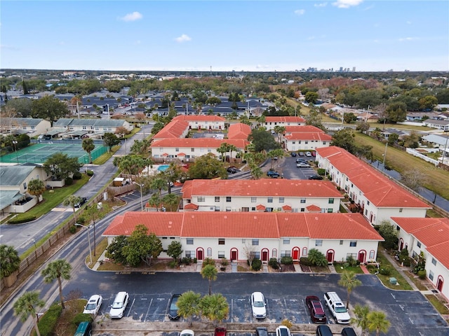 aerial view with a residential view