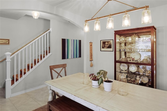 view of tiled dining space