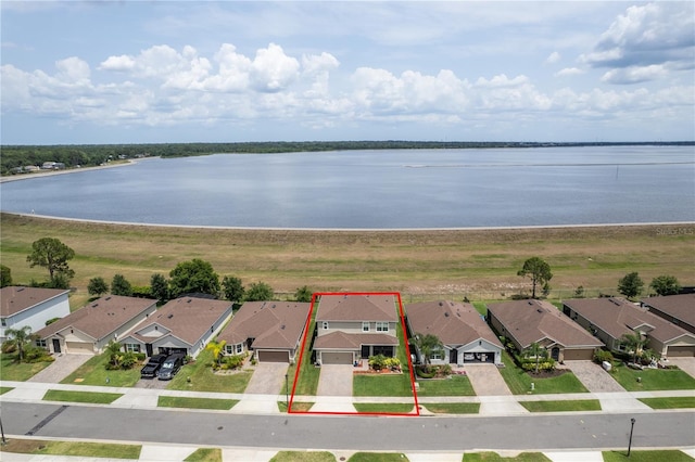 351 Lazio Cir, Debary, FL 32713 - aerial perspective of suburban area featuring property boundaries highlighted and a nearby body of water