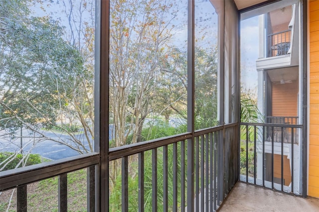 view of unfurnished sunroom