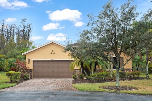 view of front of house with a garage