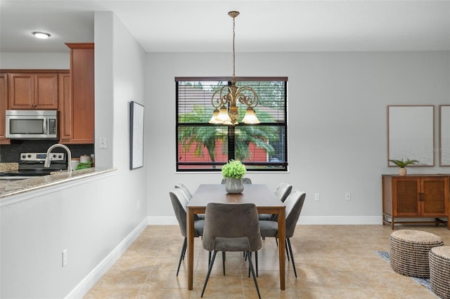 view of tiled dining area