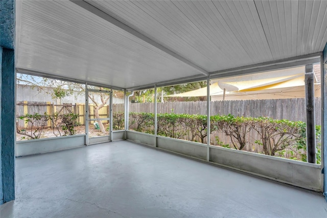 view of unfurnished sunroom