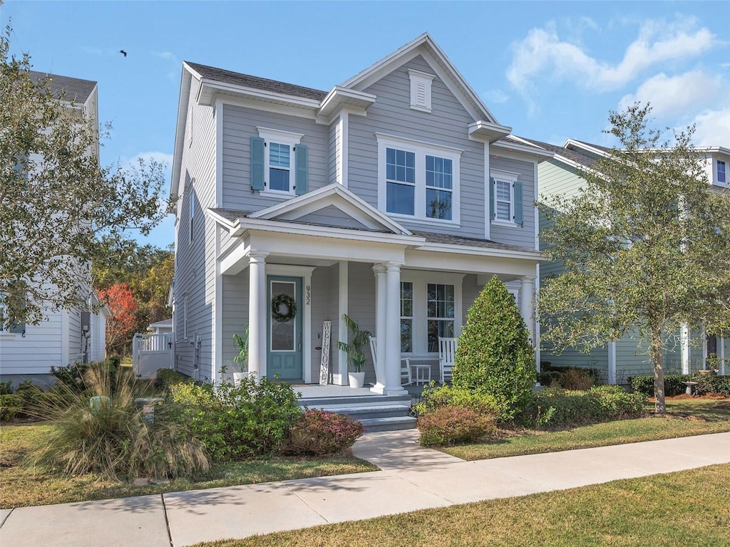 view of front of house featuring covered porch