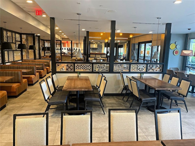 dining room featuring light tile patterned flooring