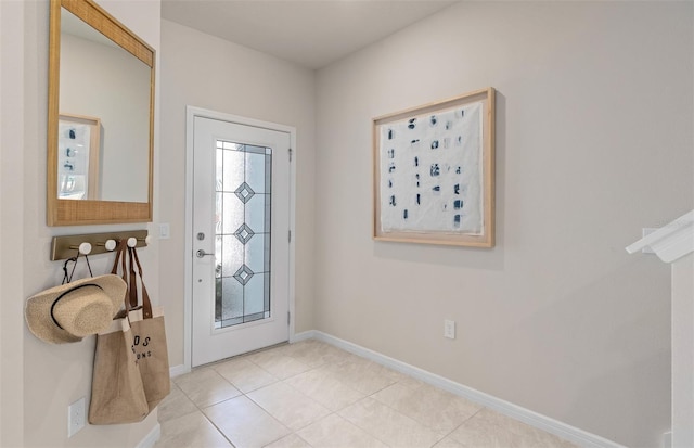 entryway featuring light tile patterned flooring