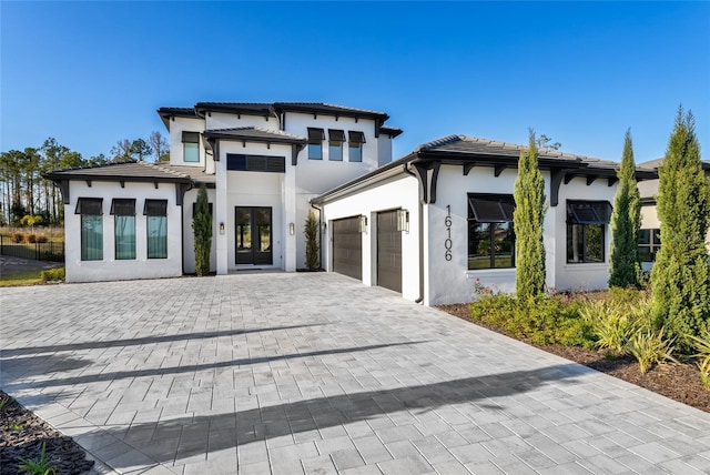 view of front of house with a garage