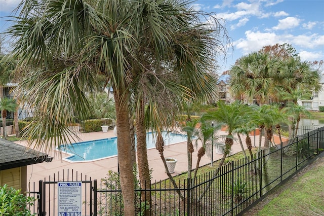 view of pool featuring a patio area