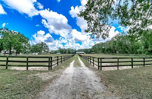 exterior space featuring a rural view