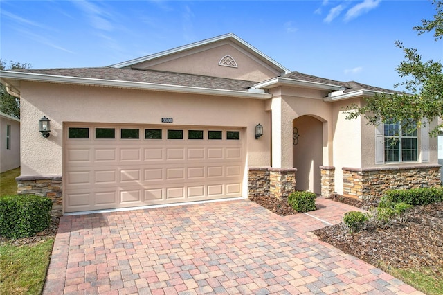 view of front of house featuring a garage