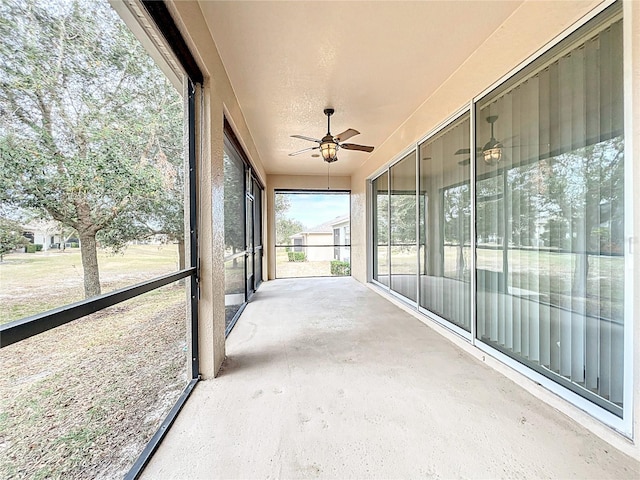 view of unfurnished sunroom