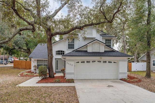 view of property featuring a garage