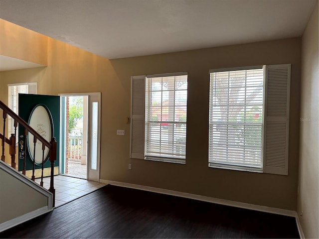 foyer entrance featuring hardwood / wood-style flooring