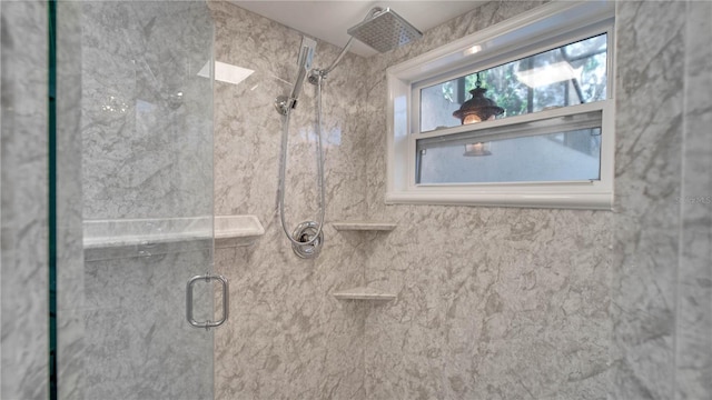 bathroom with walk in shower